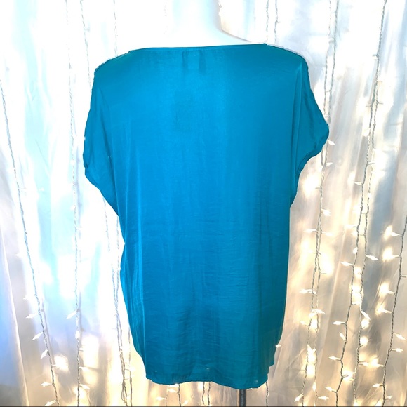 🆕 TORRID ⭐️ Teal Georgette Surplice Dolman Top - Picture 9 of 13